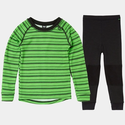 Base Layer Set Helly Hansen Kids HH Graphic Lifa Merino Clover