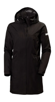 Imperméable Helly Hansen Femme Aden Long Manteau Noir Grand