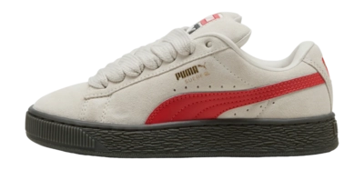 PUMA Youth Suede XL Vapor Gray Red Fire