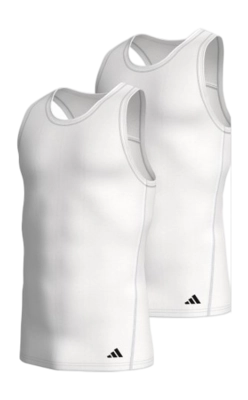 Vest Top Adidas Men Active Flex Cotton Ergonomic White (2-Pack)
