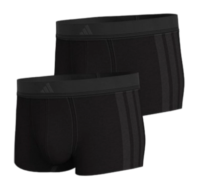 Onderbroek Adidas Men Active Flex Cotton 3 Stripes Trunk Black (2-Pack)