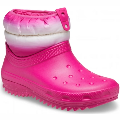 Schneestiefel Crocs Women Classic Neo Puff Shorty Boot Candy Pink/Stucco |  Gummistiefelexperte