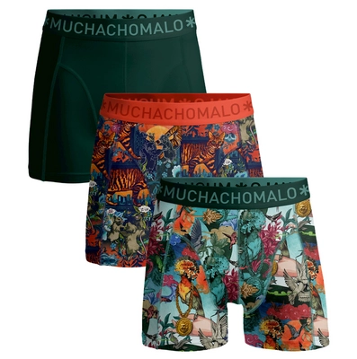 Boxershort Muchachomalo Men Birdcat Print Print Green ( 3-Pack )