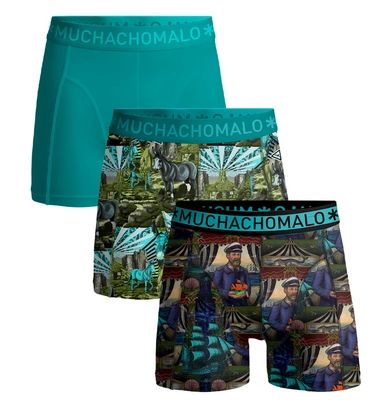 Boxershort Muchachomalo Men Captain Donkey Print Print Green ( 3-Pack )