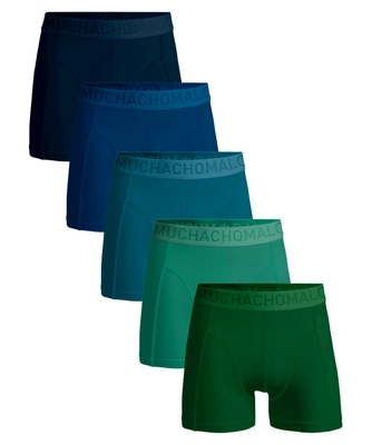 Boxershort Muchachomalo Men Light Cotton Solid Blue Green ( 5-Pack )