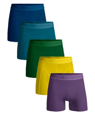 Boxershorts Muchachomalo Light Cotton Solid Herren Blue Green Yellow Purple (5er-Pack)