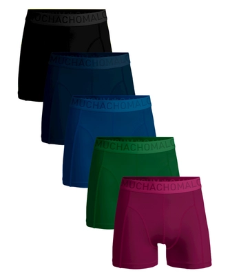 Boxershort Muchachomalo Men Light Cotton Solid Black Blue Green Red ( 5-Pack )