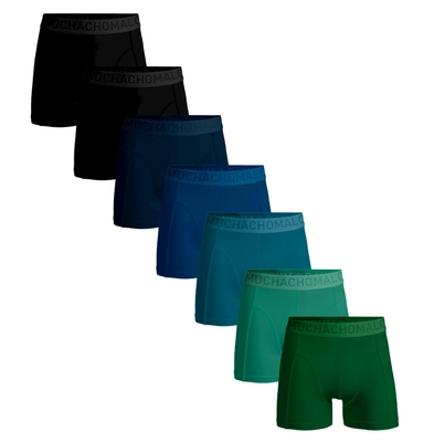 Boxershort Muchachomalo Men Light Cotton Solid Black Blue Green ( 7-Pack ) '24