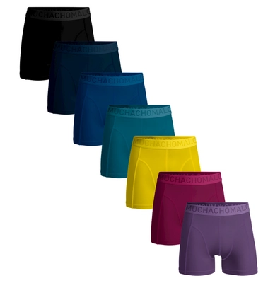 Boxershort Muchachomalo Men Light Cotton Solid Black Blue Green Yellow Red Purple ( 7-Pack )