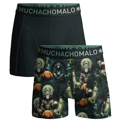 Boxershorts Muchachomalo Print Solid Herren Print Green (2-Pack)