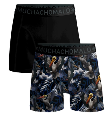Boxer Muchachomalo Homme Print Solid Print Black (Lot de 2)