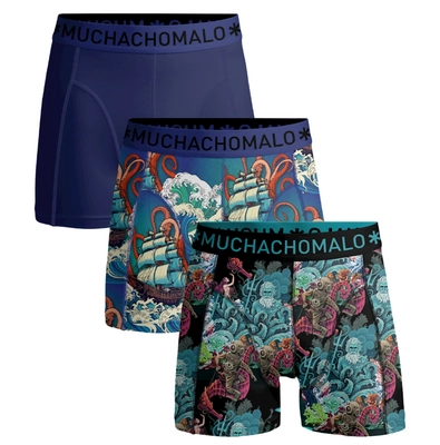 Boxershorts Muchachomalo Water Elements Herren Print Print Blue (3er-Pack)