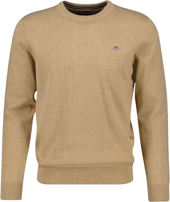 Jumper GANT Men Classic Cotton C-Neck Khaki Mel