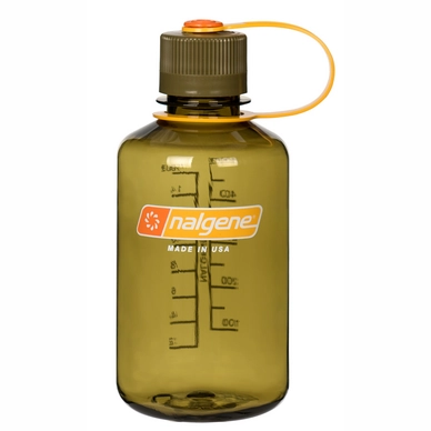 Water Bottle Nalgene Narrow Mouth Loop Top Clear 0.5L Olive