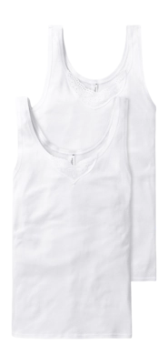 Maillot de Corps Schiesser Femme 144359 Cotton Essentials White (Lot de 2)