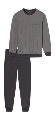 Pyjama Schiesser 181156 Comfort Essentials Herren Anthracite