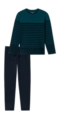 Pyjama Schiesser Men 181925 Casual Nightwear Petrol