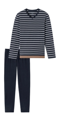 Pyjama Schiesser Men 181928 Casual Nightwear Nightblue
