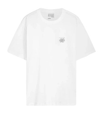 T-Shirt Filling Pieces Men Embroidered Knot White