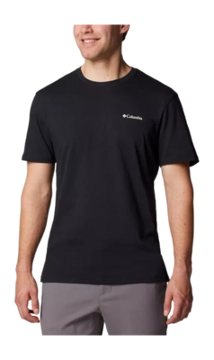 T-Shirt Columbia Men North Cascades Short Sleeve Tee Black/Hex Flag