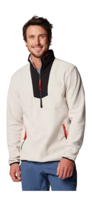 Vest Columbia Men Sequoia Grove Half Zip Fleece Dark Stone/Black