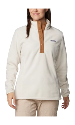 Zip Sweatshirt Columbia Women Benton Springs 1/2 Snap Pull Over II Chalk/Camel Brown