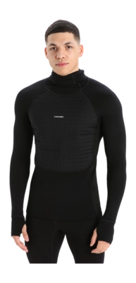 Pull à Capuche Icebreaker Homme ZoneKnit Insulted LS Black