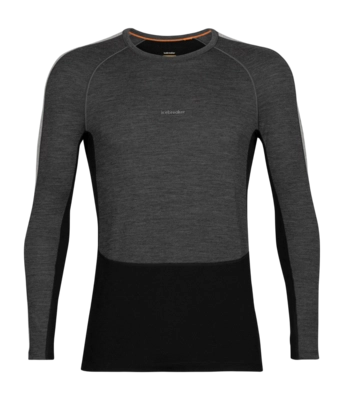 Ondershirt Icebreaker Men ZoneKnit 200 LS Crewe Jet Heather Black Metro Heather Carbon