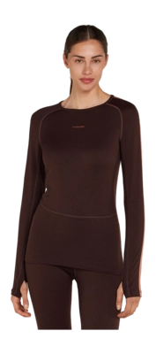 Ondershirt Icebreaker Women ZoneKnit 260 LS Crewe Bittersweet/Cedar Wood/CB