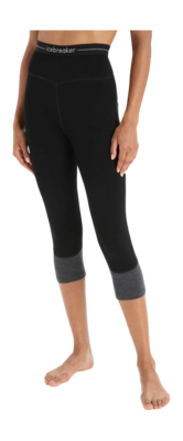 Legging Icebreaker Women ZoneKnit 260 Legless Black Jet Heather Carbon