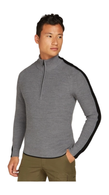 Pull Icebreaker Homme Lodge LS Half Zip Sweater Gritstone Heather/Black