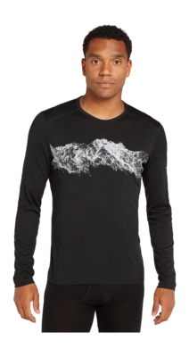 Ondershirt Icebreaker Men Mer 200 Oasis LS Crewe Remarkables Black