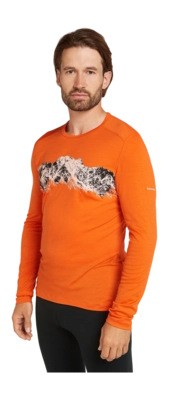 Ondershirt Icebreaker Men Mer 200 Oasis LS Crewe Remarkables Blaze