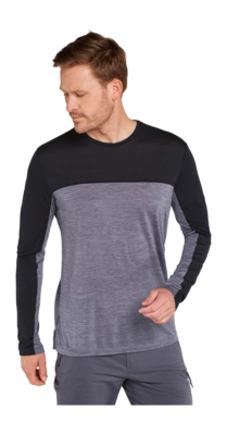 Unterhemd Icebreaker Merino 125 Cool-Lite Sphere LS Tee Herren CB Graphite Heather/Black/CB
