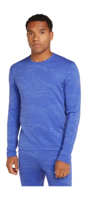 Ondershirt Icebreaker Men Merino 260 Vertex LS Crewe Snow Guide Brilliant/Baja