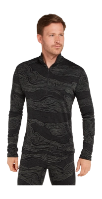 Undershirt Icebreaker Men Merino 260 Vertex LS Half Z Snow Guide Black/Galaxy