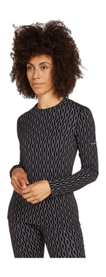 Ondershirt Icebreaker Women Merino 260 Vertex LS Crewe On-Piste Black/Snow
