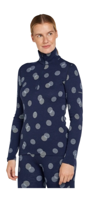 Ondershirt Icebreaker Women Merino 260 Vertex LS Half Zip FallFlakes Midnight Navy/Snow