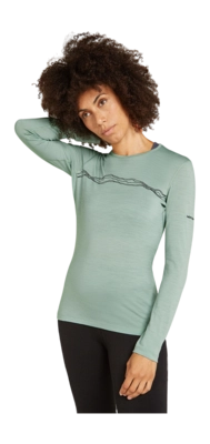 Maillot de Corps Icebreaker Femme Merino 200 Oasis LS Crewe Mountain Pulse Moss