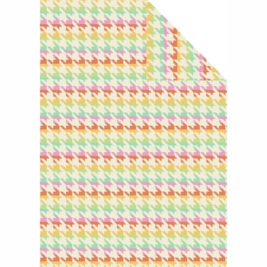 Jacquard Decke Ibena Sorrento Hahnentrittmuster Bunt 140 x 200 cm