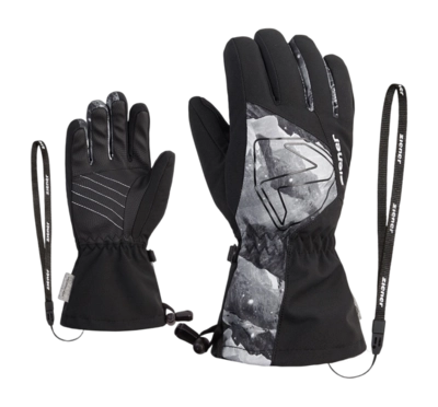 Handschoen Ziener Kids Laval AS(R) AW Glove Black/Grey Mountain Print