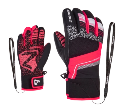 Handschoen Ziener Kids Lonzalo AS(R) Glove Black/Neon Pink