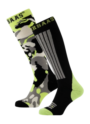 Ski socks Poederbaas Unisex Camo Black Multi (2 pack)