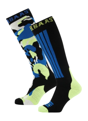 Ski socks Poederbaas Unisex Camo Blue Multi (2 pack)