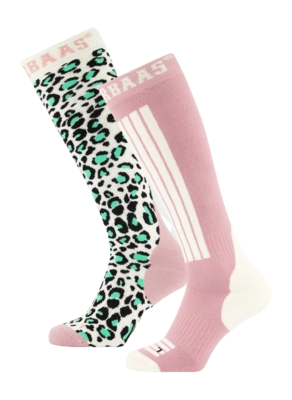Ski Socks Poederbaas Unisex Panther Mint (2 pack)