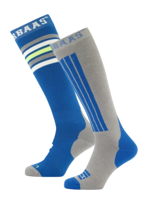 Skisokken Poederbaas Unisex Striped Grey Multi (2 pack)