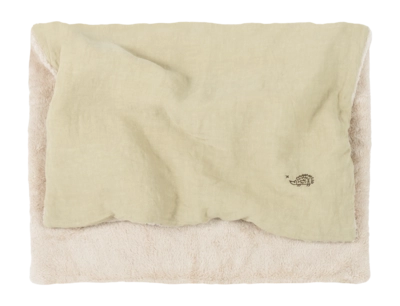 Babydecke Nobodinoz L1N0 Embroid. Winter Blanket French Linen Green Tea
