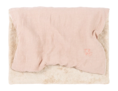 Babydecke Nobodinoz L1N0 Embroid. Winter Blanket French Linen Mauve Pink