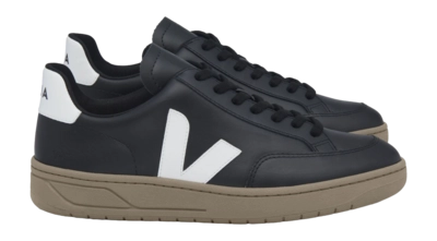 Baskets Veja Homme V-12 Leather Black White Dune