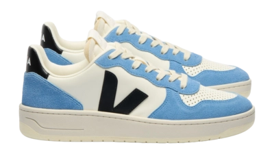 Veja Women V-10 Leather Pure Black Aqua
